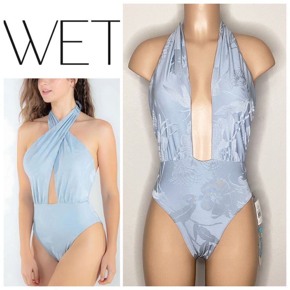 New. WET L.A. soft blue swimsuit. XSmall . Retails $228